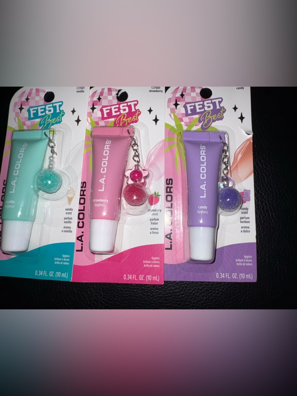L.A. COLORS Fest Best Lip Gloss Trio - Mint, Pink, Lavender
